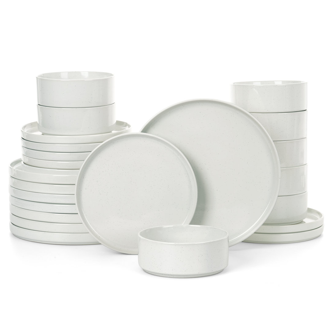 24-Piece Dinnerware Set, Stoneware Dish Set (Set of 8)